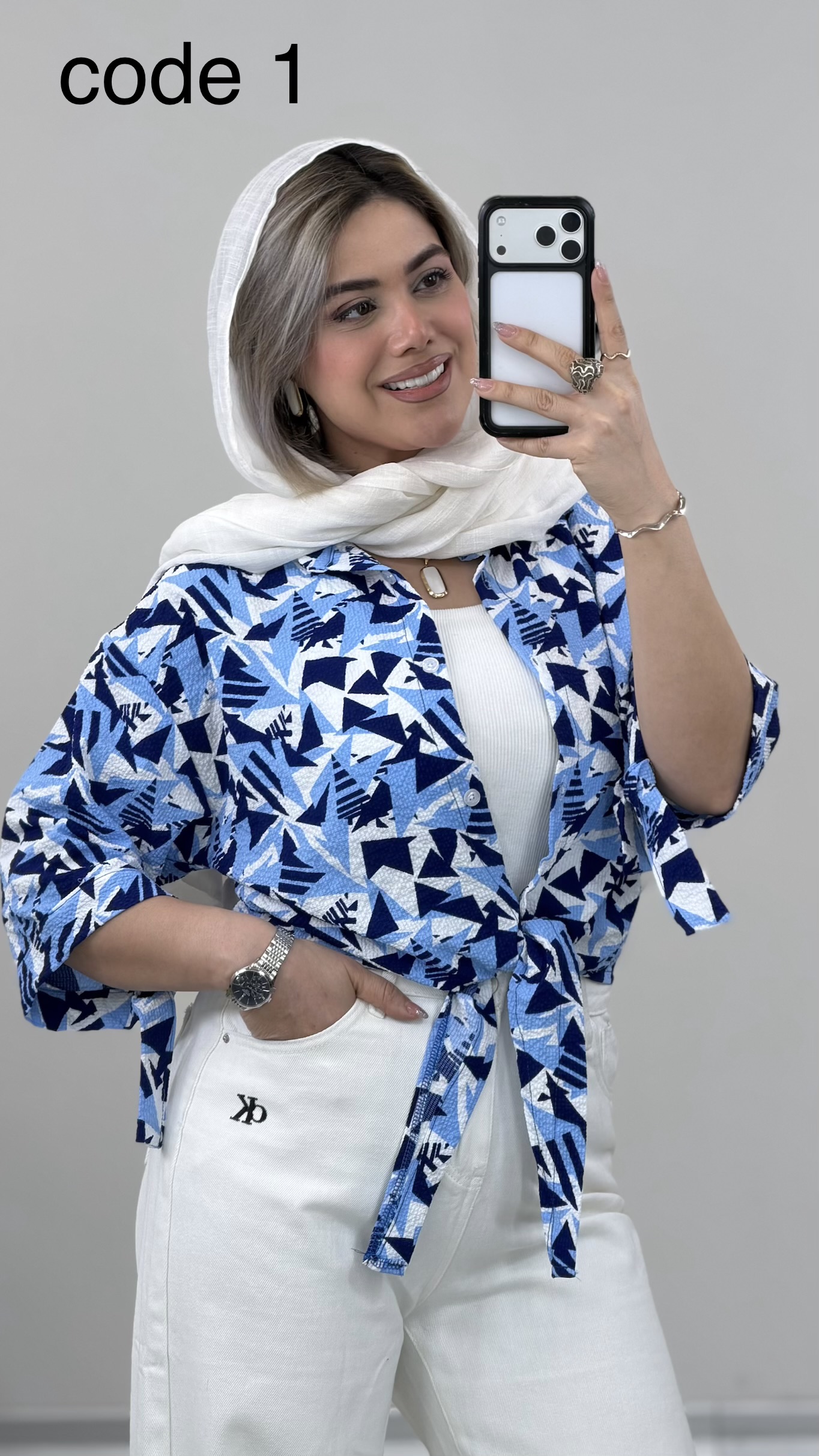 IMG_3301 شومیز گره ای مدل گلبرگ کد 09486 A-7 - Image 1