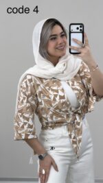 شومیز گره ای مدل گلبرگ کد 09486 A-7 - Image 6
