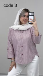 شومیز راه راه مدل لادن کد 09488 A-14 - Image 5