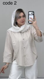 شومیز راه راه مدل لادن کد 09488 A-14 - Image 8