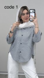 شومیز راه راه مدل لادن کد 09488 A-14 - Image 4