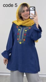 شومیز گلدوزی مدل حوریا کد 09556 A-5