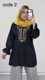 شومیز گلدوزی مدل حوریا کد 09556 A-5 - Image 2
