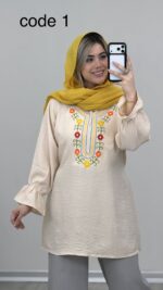 شومیز گلدوزی مدل حوریا کد 09556 A-5 - Image 3