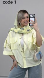 شومیز لینن مدل رسپینا کد 09552 A-6 - Image 6