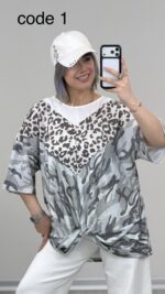 تیشرت وارداتی جلو گره کد 09577 A-12