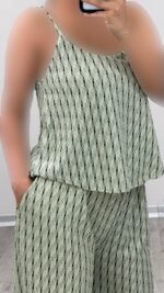 ست کراپ و شلوار مدل عسل کد 09532 - Image 2