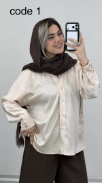 شومیز ساتن مدل یارین کد 09669 - Image 2