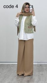 جلیقه + شومیز + شلوار مدل نیلان کد 09673 B-14 - Image 2