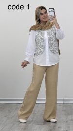جلیقه + شومیز + شلوار مدل نگارین کد 09661 B-4 - Image 3