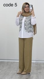 جلیقه + شومیز + شلوار مدل نگارین کد 09661 B-4 - Image 7