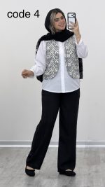 جلیقه + شومیز + شلوار مدل نگارین کد 09661 B-4 - Image 5