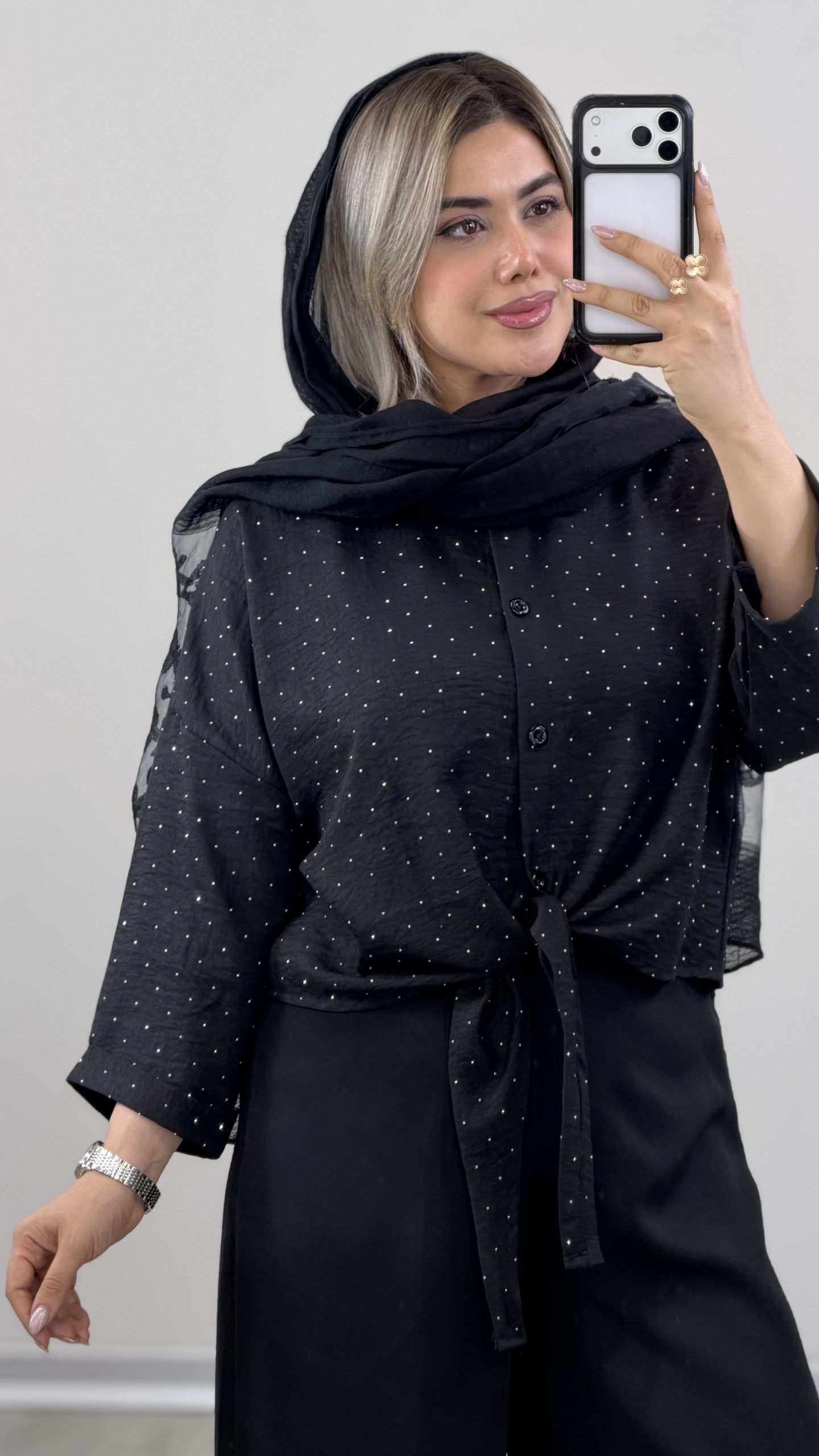 IMG_7058 شومیز گره ای ( ویژه محرم) کد 09718 A-3 - Image 1