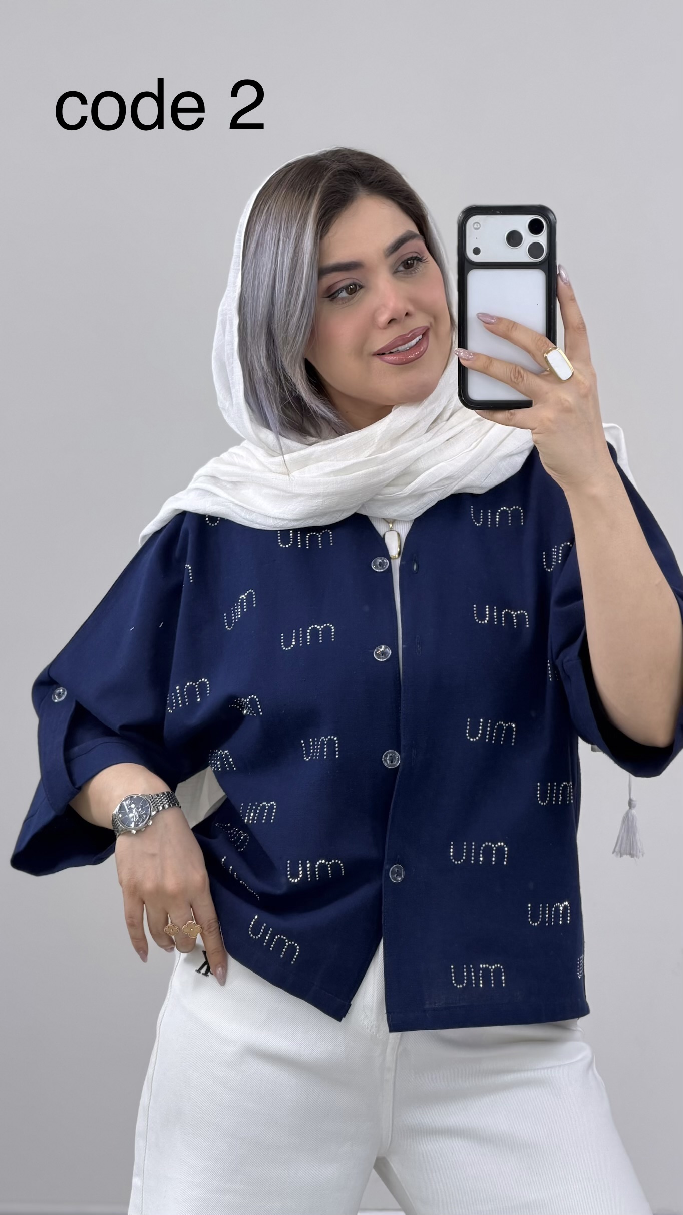 IMG_7997 شومیز لینن miu miu کد 09764 A-7 - Image 1