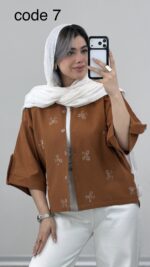 شومیز لینن پاپیون کد 09765 A-4 - Image 7
