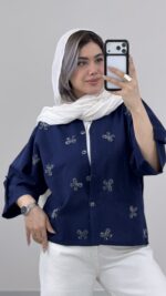 شومیز لینن پاپیون کد 09765 A-4 - Image 8