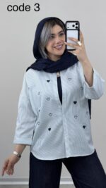 شومیز قلبی دیپلمات کد 09769 A-6 - Image 6