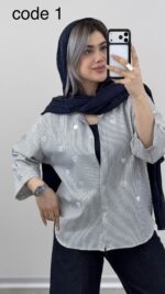 شومیز قلبی دیپلمات کد 09769 A-6 - Image 7