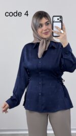 شومیز ساتن YSL کد 09691 A-1