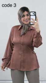 شومیز ساتن YSL کد 09691 A-1 - Image 5