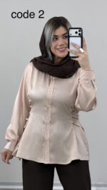 شومیز ساتن YSL کد 09691 A-1 - Image 6