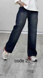 شلوار جین نیم بگ کد 09655 B-8