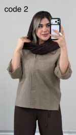 شومیز لینن نگینی کد 09858 B-15 - Image 9
