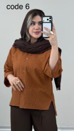 شومیز لینن نگینی کد 09858 B-15 - Image 6