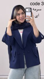 کت لینن کمربند دار کد 09889 A-12 - Image 4