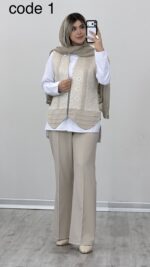 وست + شومیز + شلوار مدل صفورا کد 09891 B-16