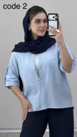 شومیز لینن مدل ونوشا کد 09924 B-5 - Image 2