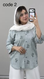 شومیز پاپیونی نگین دار کد09947 B/9 - Image 2