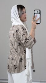 شومیز پاپیونی نگین دار کد09947 B/9 - Image 3