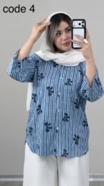 شومیز پاپیونی نگین دار کد09947 B/9 - Image 5