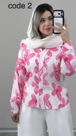 شومیز طرح گل کد 09950 B-16 - Image 4
