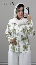 شومیز طرح گل کد 09950 B-16 - Image 3