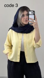 شومیز لینن مدل طهورا کد 09948 A-2 - Image 6