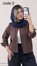 شومیز لینن مدل طهورا کد 09948 A-2 - Image 3