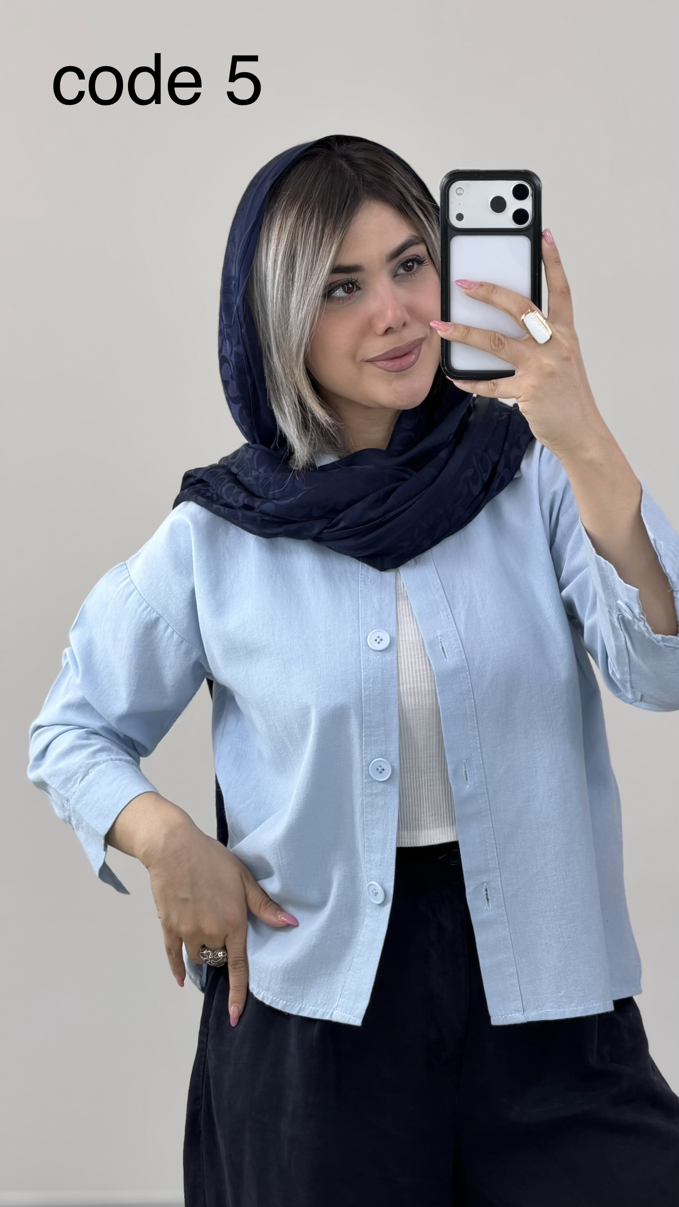 IMG_1909 شومیز لینن مدل طهورا کد 09948 A-2 - Image 1