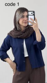 شومیز لینن مدل طهورا کد 09948 A-2 - Image 5