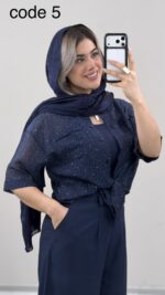 شومیز گره ای پلنگی کد 09780 A-19 - Image 2