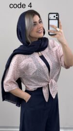 شومیز گره ای پلنگی کد 09780 A-19 - Image 5