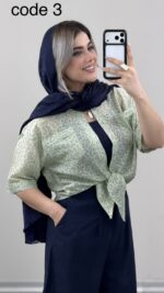 شومیز گره ای پلنگی کد 09780 A-19 - Image 4