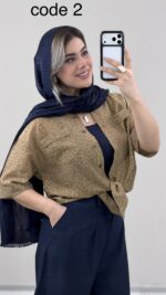 شومیز گره ای پلنگی کد 09780 A-19 - Image 3