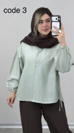 شومیز سیلک مدل بهناز کد 09815 B-3 - Image 2
