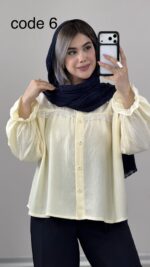 شومیز جلو گیپور کد 09877 A-12 - Image 5