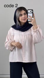 شومیز جلو گیپور کد 09877 A-12 - Image 8