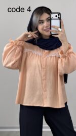 شومیز جلو گیپور کد 09877 A-12 - Image 6
