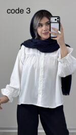 شومیز جلو گیپور کد 09877 A-12 - Image 2