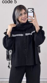 شومیز جلو گیپور کد 09877 A-12 - Image 7